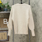 Universal Thread Women's Honeycomb Long Sleeve Open Neck Layering Sweater