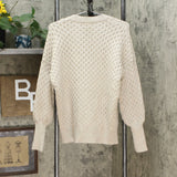 Universal Thread Women's Honeycomb Long Sleeve Open Neck Layering Sweater