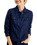 Charter Club Women's Linen Button Up Casual Jacket