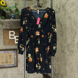 Xhilaration Women's Floral Print V-Neck Smocked Waist Mini Dress