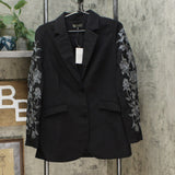 DG2 by Diane Gilman Women's Embroidered Gabardine Blazer Jacket