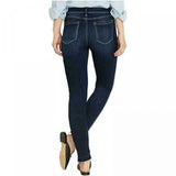 Buffalo Women's Jess Rip And Repair Mid Rise Skinny Jeans Dark Blue 6
