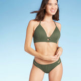Shade & Shore Women's Ribbed Cheeky Bikini Swim Bottom