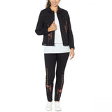 DG2 by Diane Gilman Women's Embroidered Denim Jean Jacket