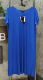 Antthony Women's Petite Double Layer V-Neck Solid Midi Dress