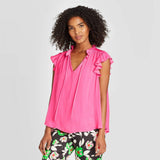 Who What Wear Women's Sleeveless Ruffle Blouse 78325843