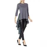 DG2 by Diane Gilman Women's Dramatic Hi Low Top With Pleated Back