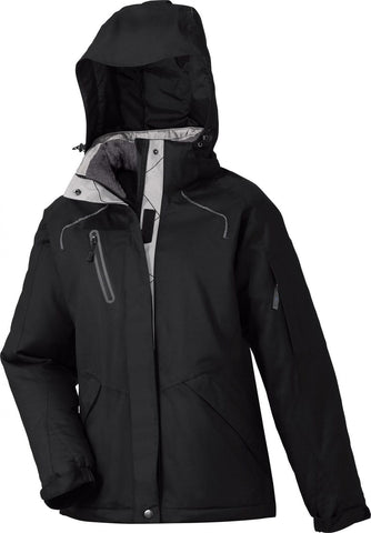 North End Women's Sherpa Fleece Lined Seam Sealed Parka Black XL