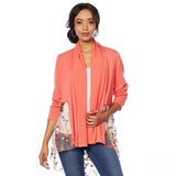 Jamie Gries Women's Embroidered Mesh Draped Cardigan