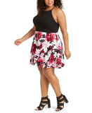 Speechless Trendy Plus Size Solid and Floral Print Dress