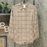 Joan Rivers Women's Plaid Shirt With Back Button Detail