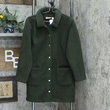 Denim & Co. Petite Sherpa Bonded With Fleece Snap Coat