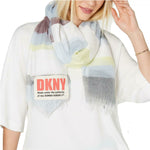 DKNY Women's Rectangle Multi Stripe Logo Scarf