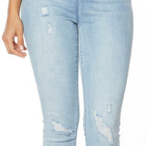 DG2 by Diane Gilman Virtual Stretch Destructed Skinny Jeans Chambray Petite 8