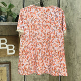 LOGO by Lori Goldstein Women's Printed Cotton Modal Knit Top with Sleeve Detail