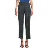 Bar III Women's Windowpane Plaid Pull On Dress Pants