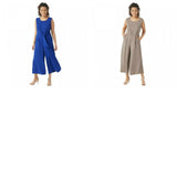 Du Jour Plus Petite Cropped Wide Leg Knit Jumpsuit With Tie Waist