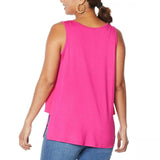 DG2 by Diane Gilman Women's Mixed Media Easy Tank Blouse