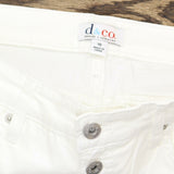 Denim & Co. Women's Slim Ankle Jeans With Button Fly White 10