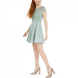 NWT B Darlin Juniors' Lace-Top A-Line Dress. 4XGQ220 9/10