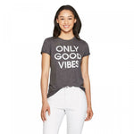 Modern Lux Women's Short Sleeve Only Good Vibes Graphic T-Shirt