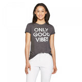 Modern Lux Women's Short Sleeve Only Good Vibes Graphic T-Shirt
