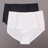 Rhonda Shear Women's 2 Pack Mesh Detail Panties Black/ White XL