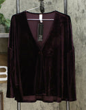 MarlaWynne Women's Velvet Kimono Sleeve Cardigan