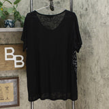 DG2 by Diane Gilman Women's Plus Size Burnout Printed And Embellished Top