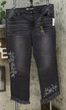 DG2 by Diane Gilman Women's Tall Embellished Fringe Hem Cropped Jeans