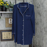 Stars Above Women's Beautifully Soft Notch Collar Nightgown Navy Blue M