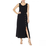 Nina Leonard Women's Plus Size Elastic Waist Sleeveless Maxi Dress