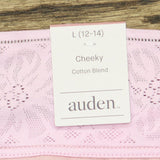 Auden Women's Striped Cotton Cheeky Underwear with Lace Waistband