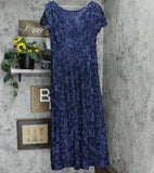 Alex Evenings Women's Rosette Embellished Lace A-Line Gown Navy 14