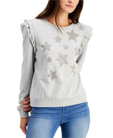 NWT INC International Concepts Women's Ruffled Star Sweatshirt. 100107991B Small