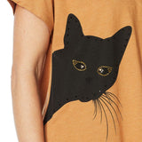 DG2 by Diane Gilman Women's Sequined Kitty Cat T-Shirt