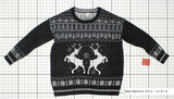 Mossimo Women's Reindeer Pattern Pullover Sweater Black Large