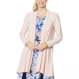 Nina Leonard Women's Plus Size Matte Jersey Cardigan With Ring Detail