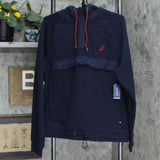 Nautica Men's Mixed-Media 1/4-Zip Hooded Hoodie