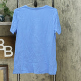 Lemon Way Women's Beaded Short-Sleeve T-Shirt Blue Large
