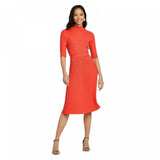 Who What Wear Women's Elbow Sleeve Mock Neck Flat Rib Sweater Dress