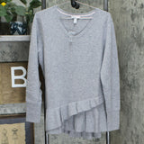 Isaac Mizrahi Live! Women's 2-Ply Cashmere V-Neck Ruffle Sweater