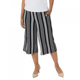 Susan Graver Women's Striped Liquid Knit Capri Pants