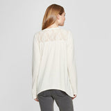 Knox Rose Women's Long Sleeve Waffle Knit Henley Top