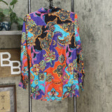 DG2 by Diane Gilman Women's All-Over Print Silk Blend Blouse