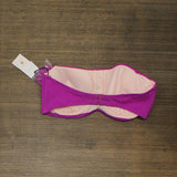 Shade & Shore Women's Ribbed Bandeau Bikini Top AFT00 Purple 34DD