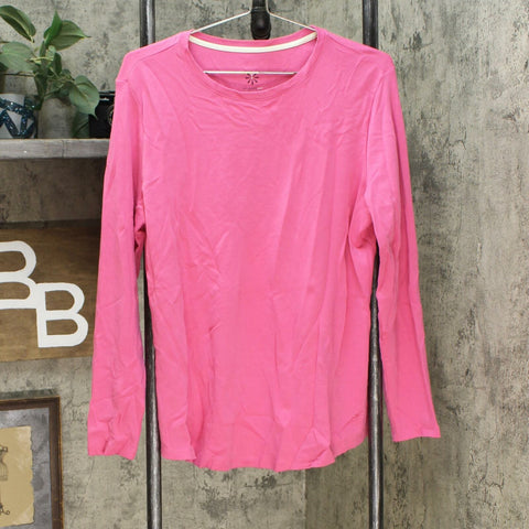 Isaac Mizrahi Live! Essentials Pima Cotton Knit Top Favorite Pink Large