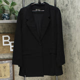 DG2 by Diane Gilman Women's Stretch Knit Ponte Blazer Jacket Black Plus 2X