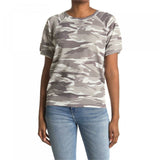 Sweet Romeo Plus Size Thermal Puff Sleeve Camo T-Shirt