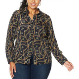 DG2 by Diane Gilman Women's Plus Size Signature Collection Silk Blend Blouse